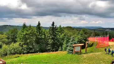 Widok na Tatry z obrotowej kamery na Jaworzynie Krynickiej