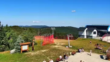 Widok na Tatry z obrotowej kamery na Jaworzynie Krynickiej