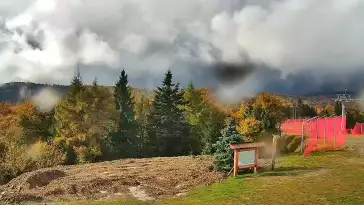 Widok na Tatry z obrotowej kamery na Jaworzynie Krynickiej