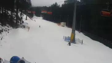 Widok z Kamery trasę narciarską w Karpacz Biały Jar.