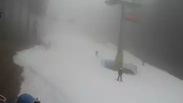 Widok z Kamery trasę narciarską w Karpacz Biały Jar.