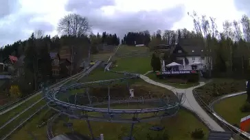 Ujęcie na tory saneczkowe w KOLOROWEJ w Karpaczu