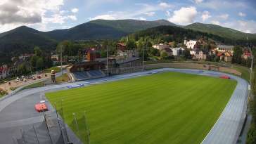Widok z kamer na stadion Sportowy im. Ireny Szewińskiej