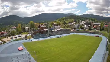 Widok z kamer na stadion Sportowy im. Ireny Szewińskiej