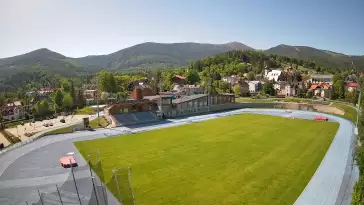 Widok z kamer na stadion Sportowy im. Ireny Szewińskiej