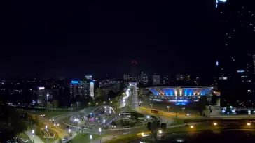 Widok z kamery na Spodek w Katowicach