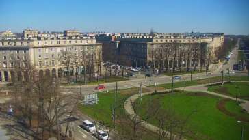 Widok online na jedną z dzielnic Krakowa - Nową Hutę. Zobacz Aleję Solidarności, Aleję Jana Pawła II oraz Aleję Róż