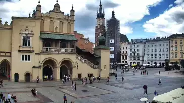 Kamera obrotowa z widokiem na Rynek Główny w Krakowie od strony ulicy Brackiej
