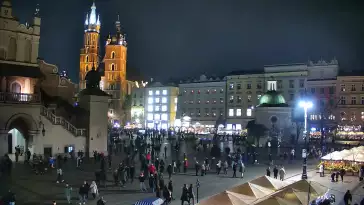 Kamera obrotowa z widokiem na Rynek Główny w Krakowie od strony ulicy Brackiej