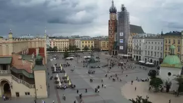 Widok na Kościół Mariacki w Krakowie.