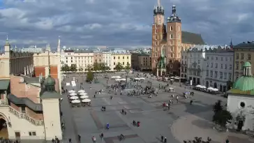 Widok na Kościół Mariacki w Krakowie.