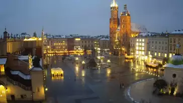 Widok na Kościół Mariacki w Krakowie.