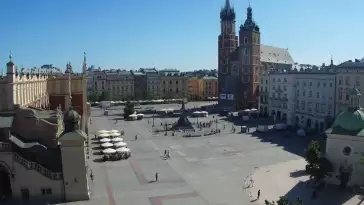 Widok na Kościół Mariacki w Krakowie.