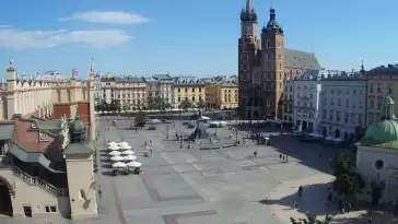 Widok na Kościół Mariacki w Krakowie.