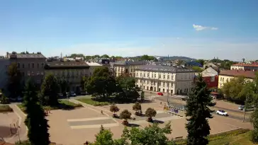 Ujęcie z kamery na Rynek Podgórski w Krakowie.