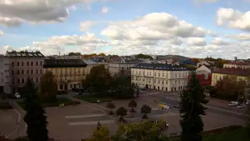 Ujęcie z kamery na Rynek Podgórski w Krakowie.