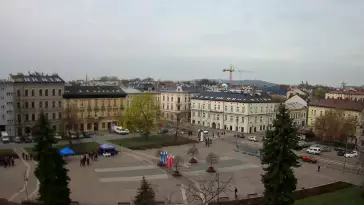 Ujęcie z kamery na Rynek Podgórski w Krakowie.