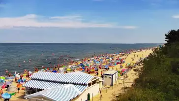 Krynica Morska widok na plażę i morze