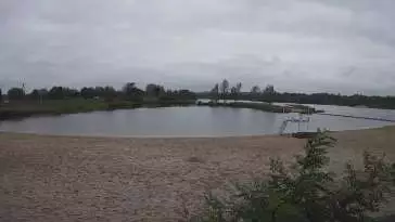 Obraz live prezentujący plażę oraz kompielisko w Kryspinowie.