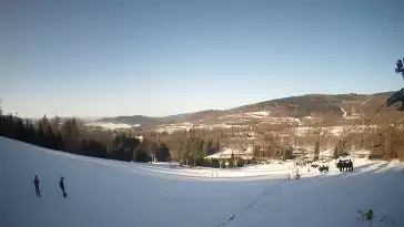 Widok z górnej stacji ośrodka narciarskiego w Lądku-Zdroju