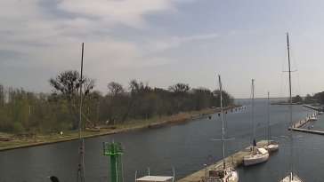 Marina Trzebież - widok na Marinę od strony Zalewu Szczecińskiego