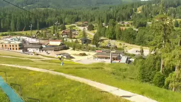 Kamera na SkiPark Oravice - widok na stok i termy Oravice na Słowacji Meander.