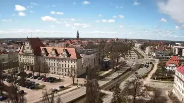 Widok na panoramę miasta w Elblągu