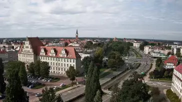 Widok na panoramę miasta w Elblągu