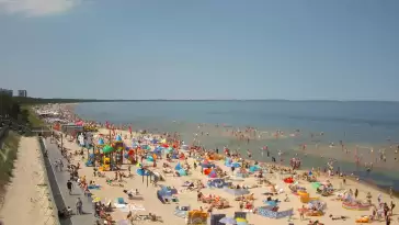 Międzyzdroje plaża zachód cudowny widok z kamery online.