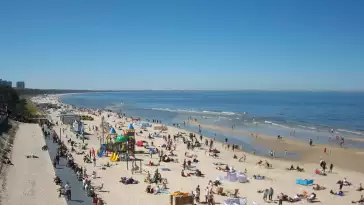 Międzyzdroje plaża zachód cudowny widok z kamery online.