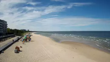 Międzyzdroje plaża zachód cudowny widok z kamery online.