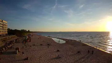Międzyzdroje plaża zachód cudowny widok z kamery online.