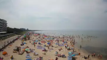 Międzyzdroje plaża zachód cudowny widok z kamery online.