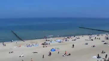 Kamera z widokiem na plażę i promenadę w Mielnie