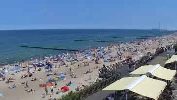 Kamera z widokiem na plażę i promenadę w Mielnie