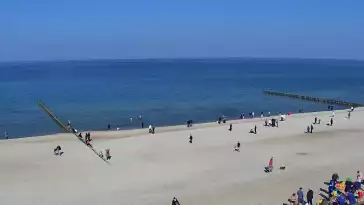 Kamera z widokiem na plażę i promenadę w Mielnie