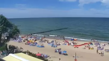 Kamera z widokiem na plażę i promenadę w Mielnie