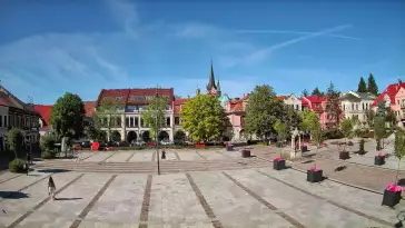 Widok z kamery na Myślenice – miasto powiatowe w woj. małopolskim.