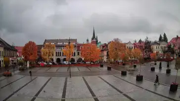 Widok z kamery na Myślenice – miasto powiatowe w woj. małopolskim.