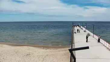 Widok z kamery na molo i plażę w Niechorzu - NOWOŚĆ