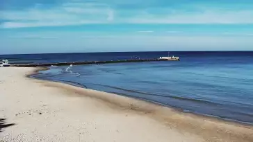 Widok z kamery na molo i plażę w Niechorzu - NOWOŚĆ
