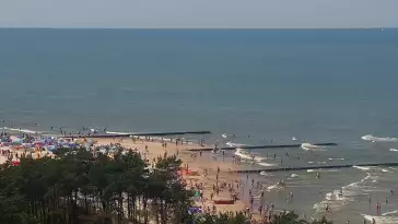 Kamera z widokiem na plażę w Rowach woj. pomorskie.