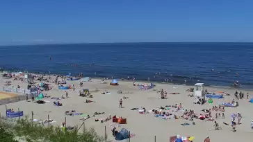 Stegna kamera bulwar, plaża i morze.