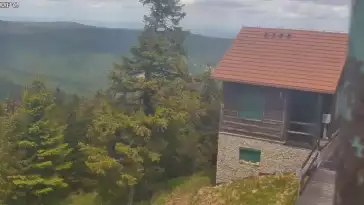 Obraz z górnej stacji Sudety Lift w Karkonoszach.