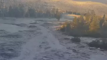 Obraz z górnej stacji Sudety Lift w Karkonoszach.