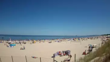 Kamera na plażę w Świnoujściu na żywo przepływające promy.