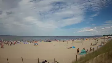 Kamera na plażę w Świnoujściu na żywo przepływające promy.