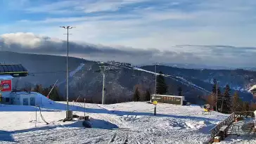 Widok z kamery na Hali Skrzyczeńskiej