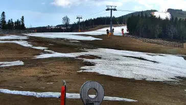 Widok z kamery na Hali Skrzyczeńskiej