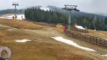 Widok z kamery na Hali Skrzyczeńskiej